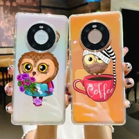 cute owl phone case for samsung s20 ultra s30 for redmi 8 for xiaomi note10 for huawei y6 y5 cover