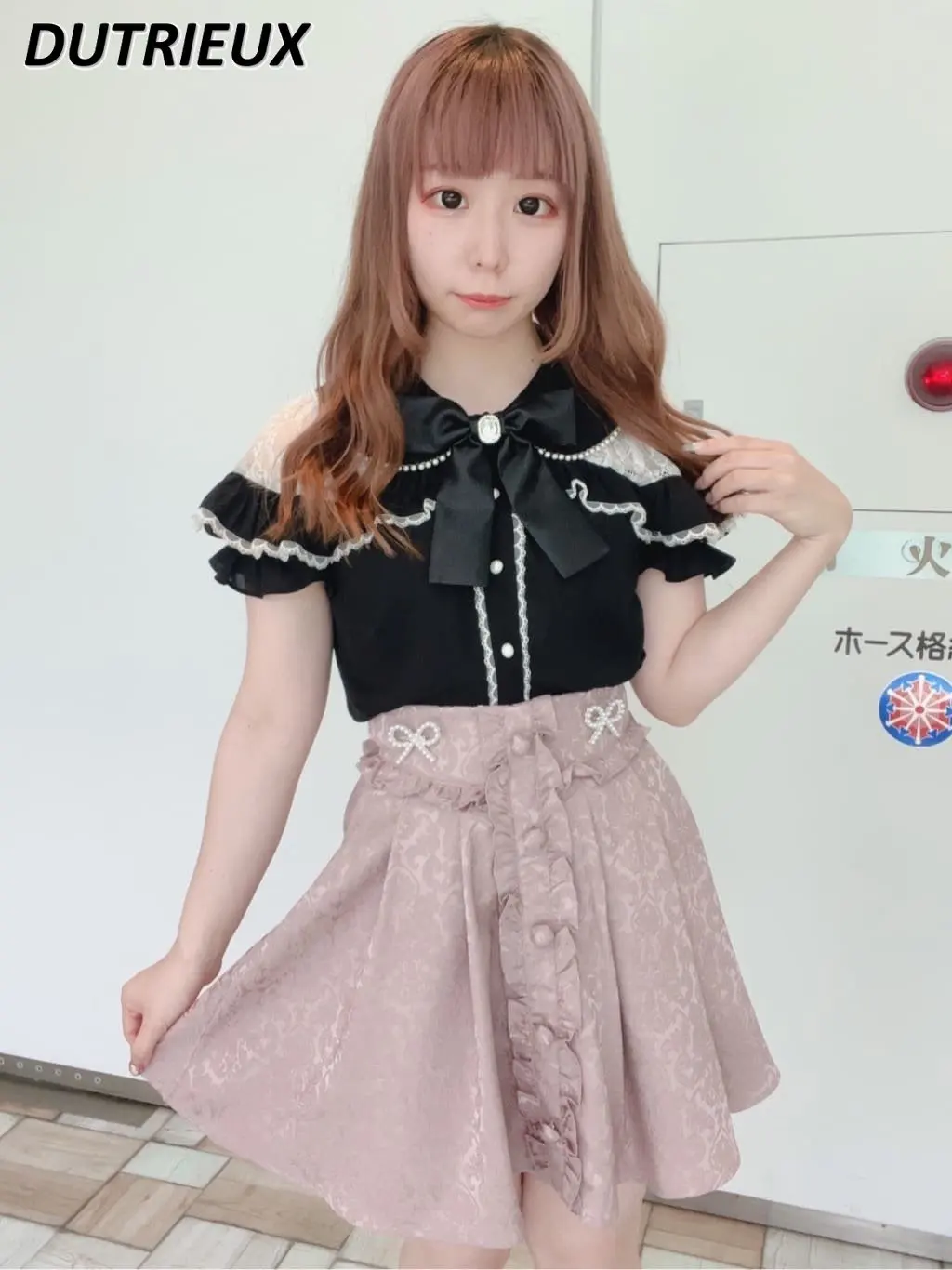 

Summer 2023 Japanese Style Sweet Fashion Women's Skirt Kawaii Girls Fastener Decoration Short A- Line Skirt Faldas Mujer