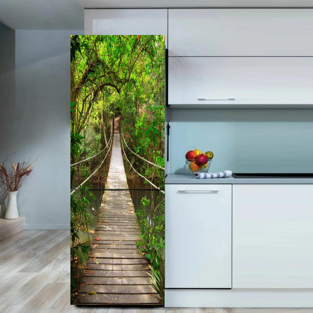 Приморская пляжная наклейка на холодильник дверь крышка ландшафт самоклеящиеся