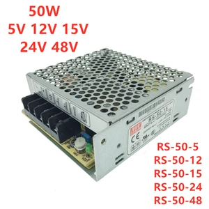 MEAN WELL 50W 5V 12V 15V 24V 48V Single Output Switching Power Supply RS-50-5 RS-50-12 RS-50-15 RS-50-24 RS-50-48