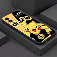 pokemon pikachu pok%c3%a9mon phone case for funda iphone 11 12 13 pro max mini x xr xs se 2020 5s 6 7 8 plus black carcasa