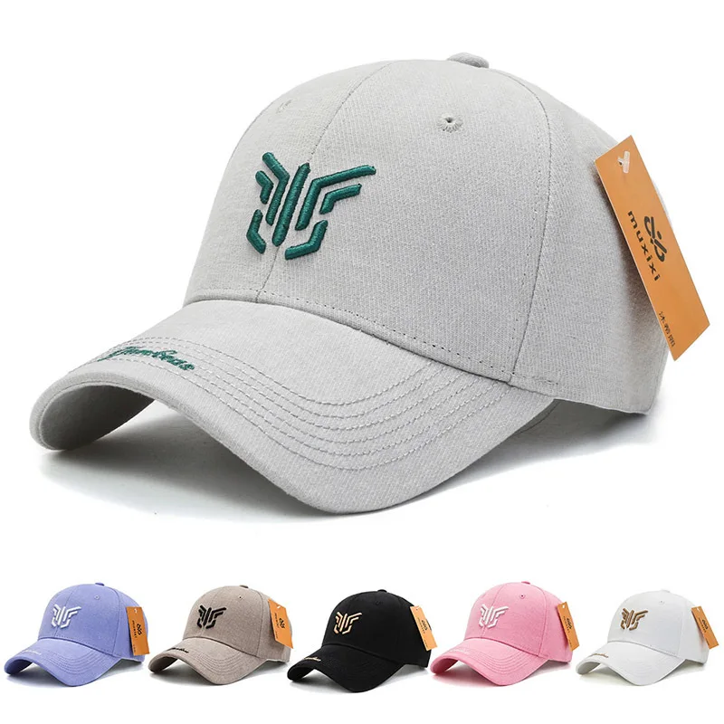 2023 Solid Color Embroidered Peaked Cap Men Women Baseball Cap Korean Style Fashion Sports Outdoor Casual Sun Visor