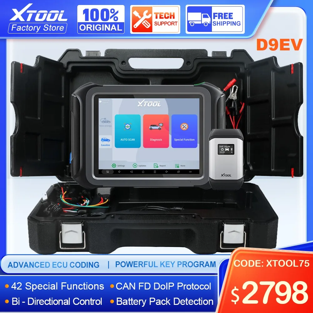 

XTOOL D9EV Car Diagnostic Tools For Energy Vehicle For BYD For Tesla Automotive Scanner With Battery Pack Detection Topology Map