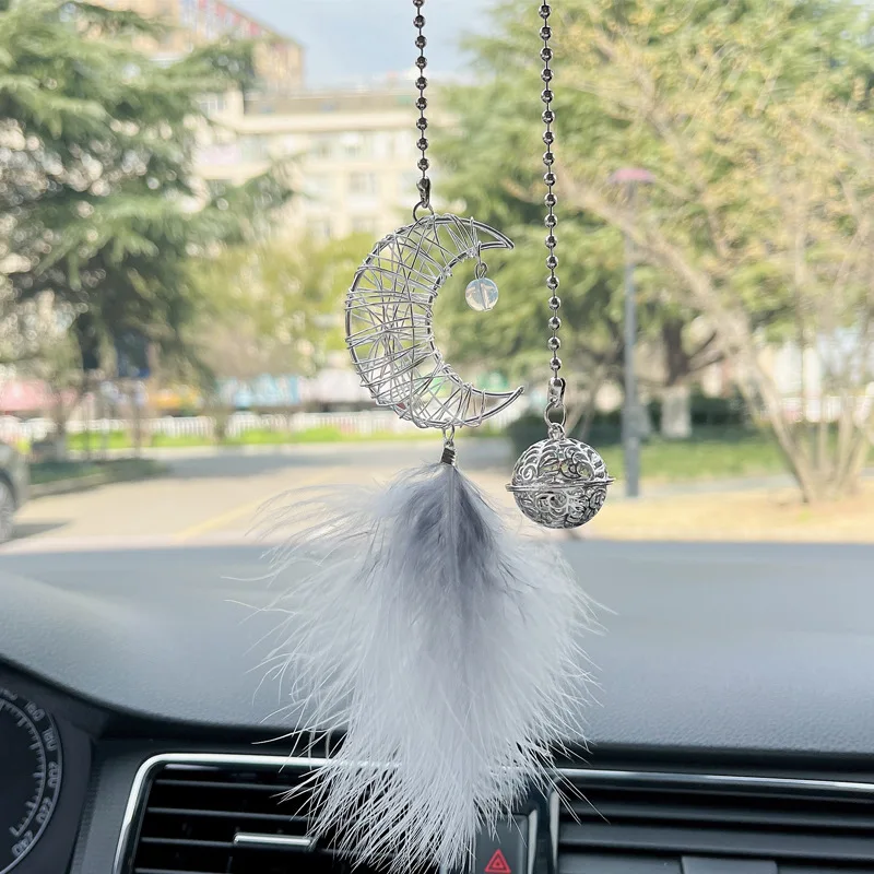 

Автомобильные подвесные украшения, звезды, луна, колокольчики, перо, автомобильное зеркало заднего вида, подвеска, украшение, авто аксессуары для интерьера