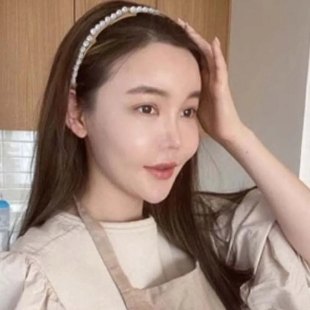 Универсальная камвольная складная повязка на голову с жемчугом пластиковый