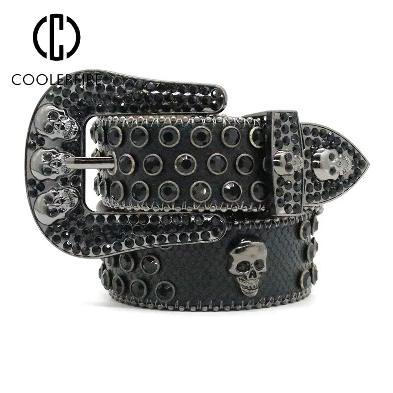 

Belt for Men and Women Punk Pants Belt High Quality Diamond Fashion Casual Luxury Designer Alloy Needle Buckle Black Strap PK026