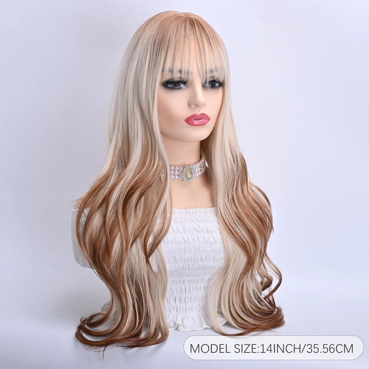 Длинный натуральный волнистый парик для женщин с градиентом цвет вьющихся