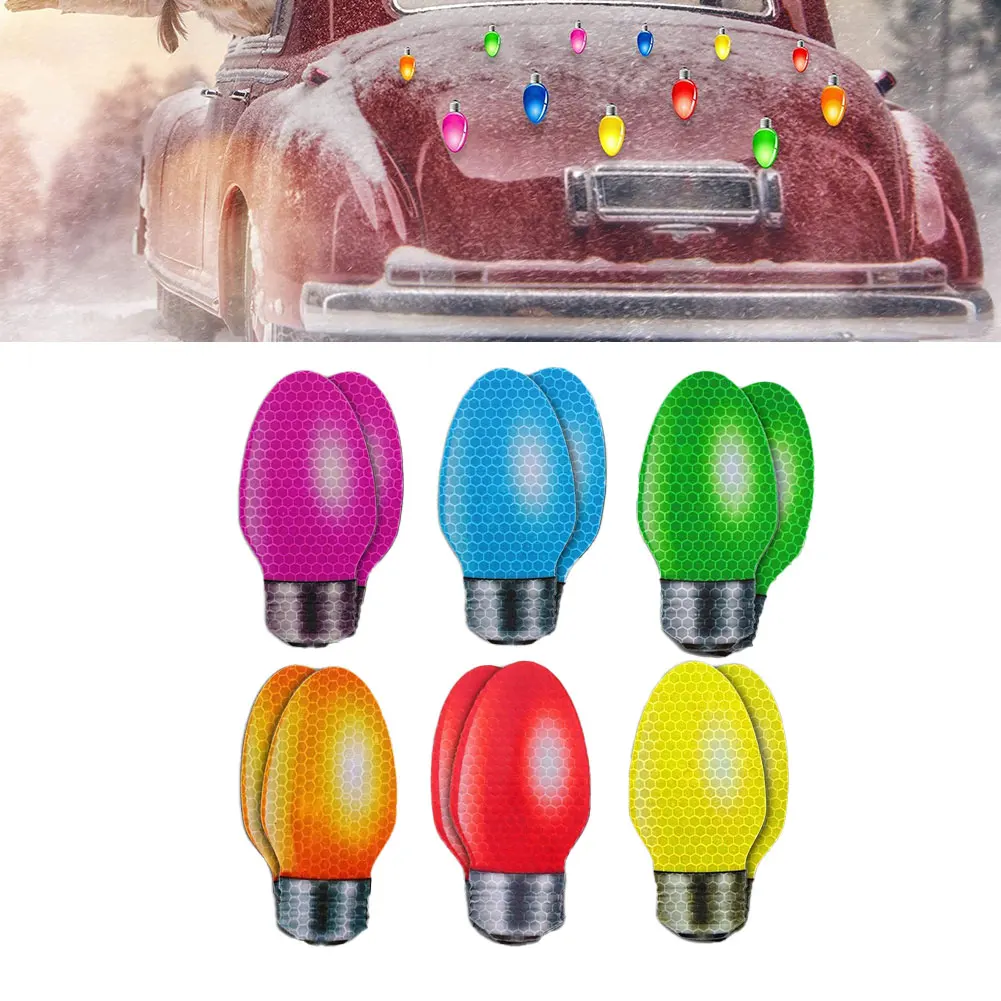 

Car Sticker Magnetic Decal Christmas Decoration Refrigerator Magnets Light Bulb Hot Sale Christmas Lights Magnets Decals Bulb