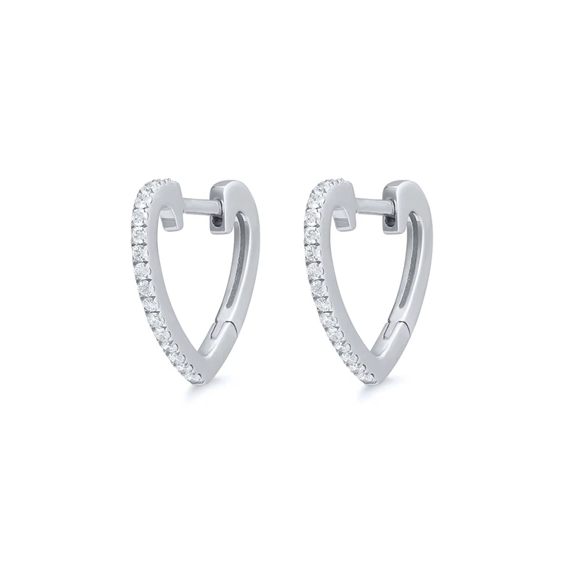 

Bohemian Piercing Simple Zircon Heart Ear Hoops for Women Earrings Fashion Jewelry Ins Same Earings Party Mujer Pendientes Gifts
