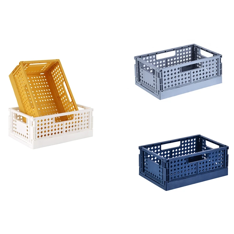

Big deal 2-Piece Plastic Basket for Storage Shelf Durable and Reliable Folding Storage Box