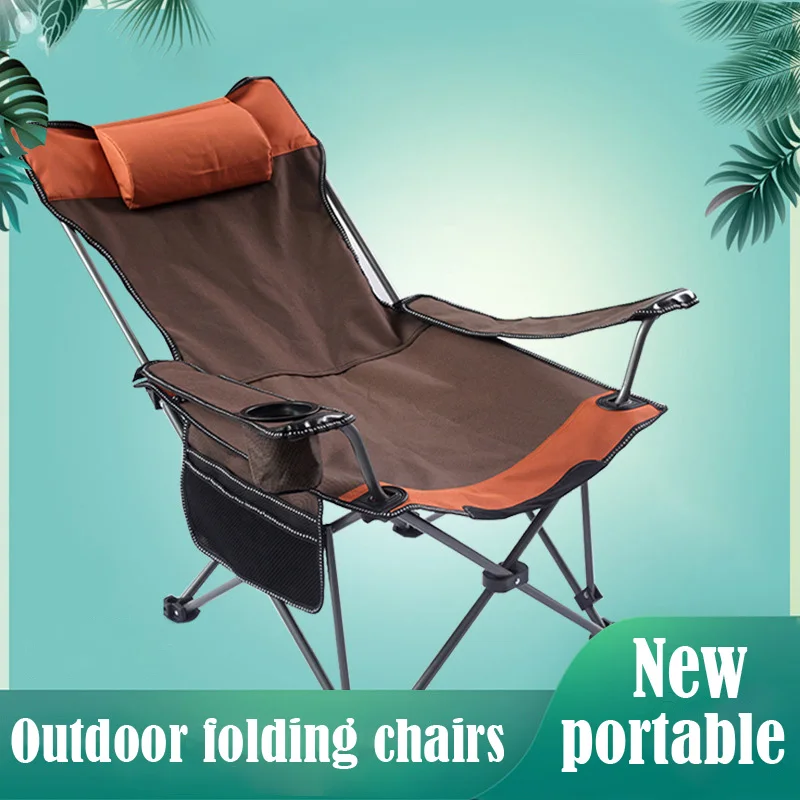 

New Outdoor Folding Chair Beach Chair Recliner Portable Camping Picnic Chair Leisure Fishing Chair Director Chair Outdoor Chair