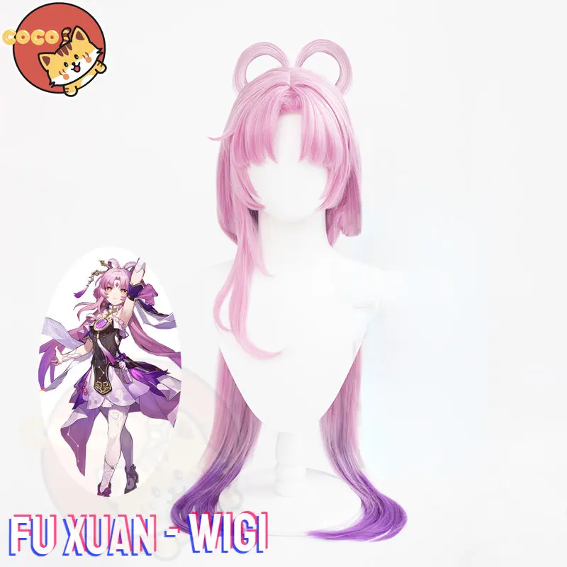 CoCos Game Honkai Star Rail Fu Xuan Cosplay Wig Game Star Rail Head of The Divination Commissio Fu Xuan Cosplay Pink Wigs