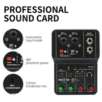 audio interface usb sound card drive free portable mini 2 way mixer for studio singing computer recording