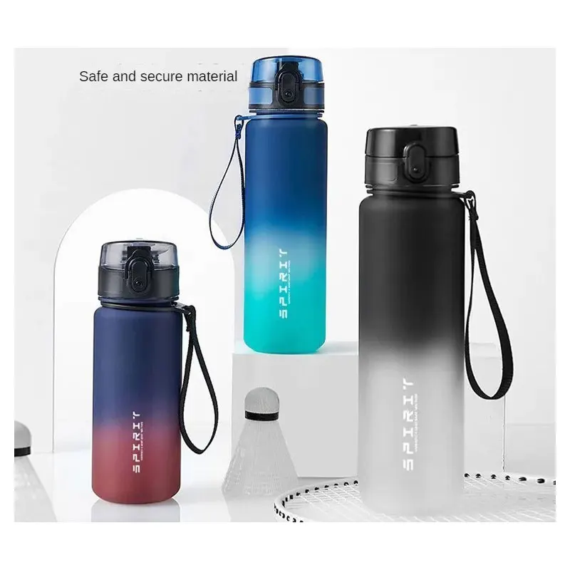 

Large capacity outdoor water cup gradient color portable cup with high aesthetic value plastic cup locking buckle bouncing cup