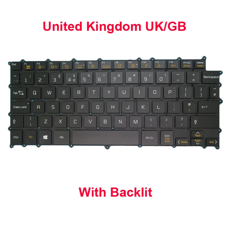 Клавиатура с подсветкой UK US JP GR для LG 13Z980 13Z990 13Z990-G 13Z990-V LG13Z99 13ZB990 13ZD990 13ZD990-G 13ZD990-V, Великобритания