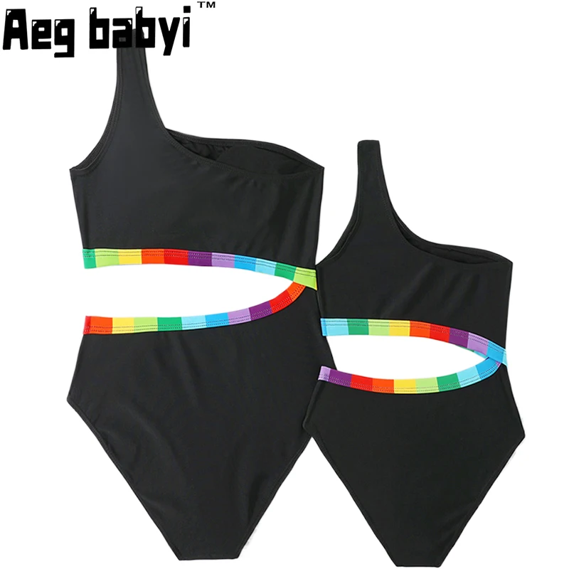 

Женский слитный купальник-бикини с бретельками на одно плечо