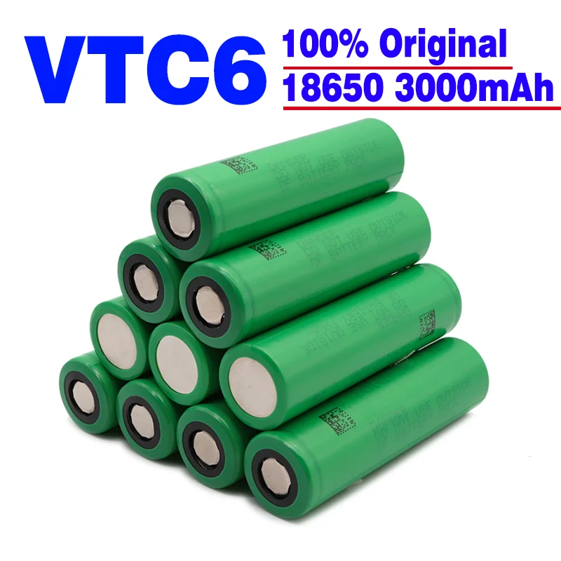 

Original 18650 battery VTC6 3.7V 3000mAh 18650 rechargeable battery Electronic Cigarette us18650 VTC6 30A Lantern Toys Tools