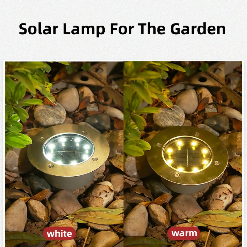 

Light Outdoor Deck Lights Spot Light 4pcs/lot Garden Lighting 8 Powered Lamps Solar Floor Underground Panel Pathway
