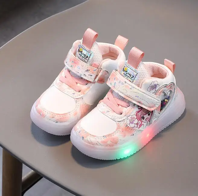 

Светильник Кая розовая детская спортивная обувь для девочек, Женская теннисная обувь для мальчиков, Новинка осени 2022, детская повседневная обувь со светодиодной подошвой