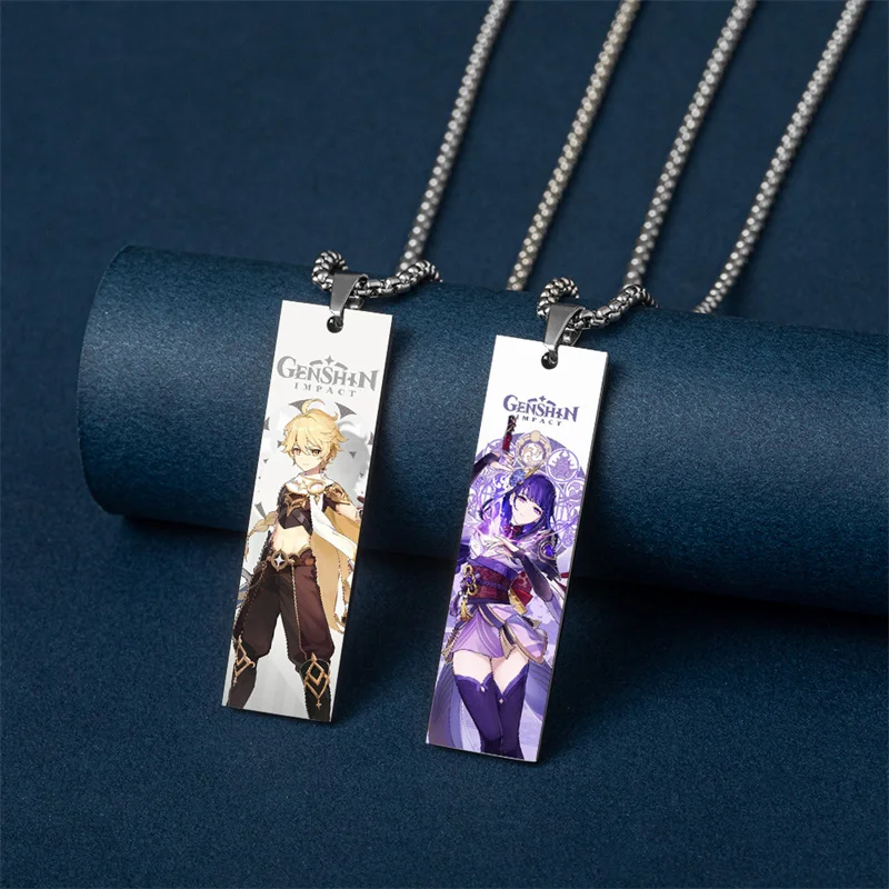 

Anime Genshin Impact Raiden Shogun Diy Cosplay Metal Figure Yae Miko Necklace Fashion Decoration Pendant Key Chain Fans Gift