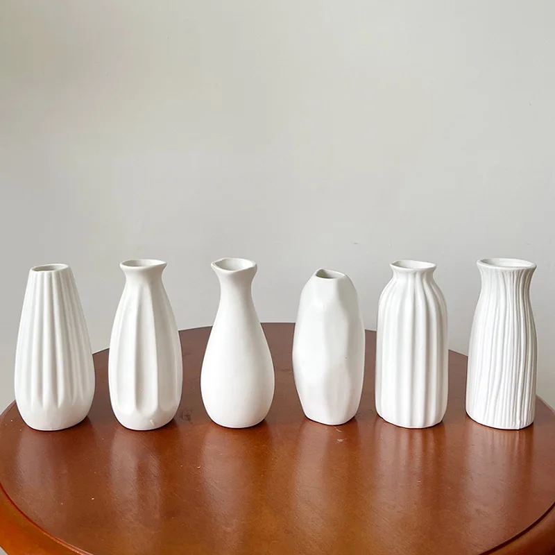 Скандинавская керамическая ваза белый мини-цветочный горшок современные