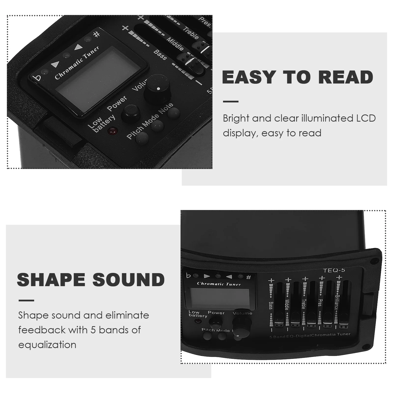 5-полосный эквалайзер предусилителя звукосниматель предусилитель для