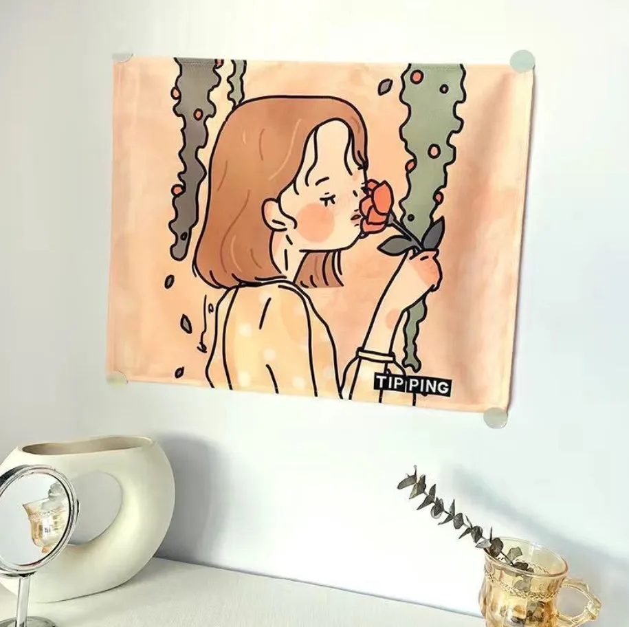 

Kawaii декор для комнат гобелен смешной фон девушка общежитие Спальня украшение стен ткань покрывала аниме Гобеленовая роспись Tapiz