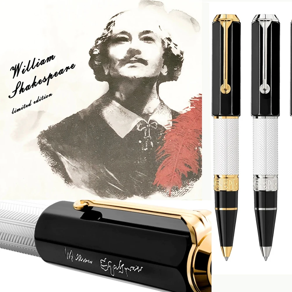 LAN Premier 1:1 Detail Luxury Writer Edition William Shakespeare MB Carbon Fibre Ballpoint Pen With Serial Number 6836/9000