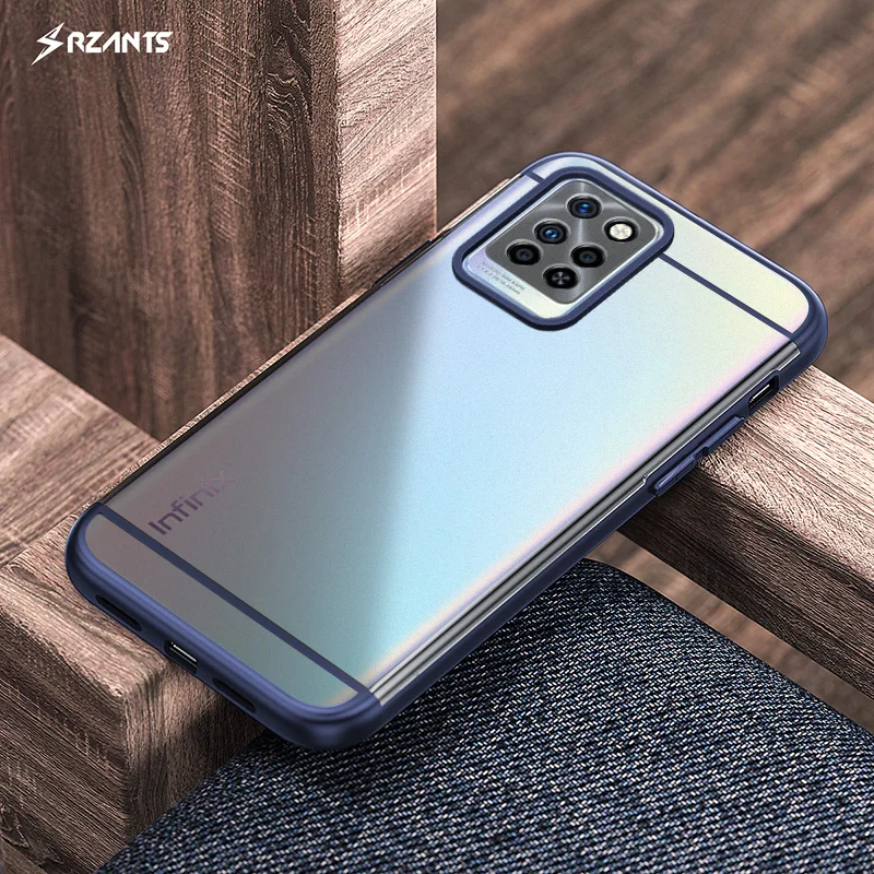 rzants for infinix note10 pro simple phone case white shark frosted matte ultra thin translucent anti fingerprint free global shipping