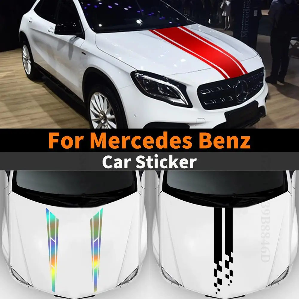 

Hood Decal For Mercedes W204 W205 Benz A W176 W177 B C C43 C63 AMG E W212 W213 E63 SL CLA C117 C118 CLS C218 SLK GLB GLC Sticker