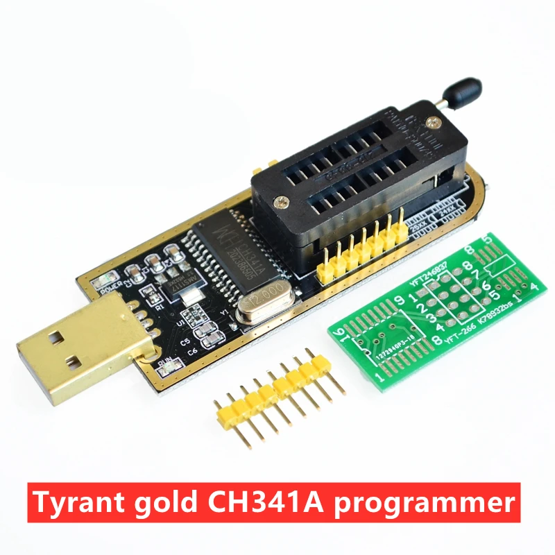 Тирантный Золотой программатор CH341A, фонарик с ЖК-дисплеем, BIOS/FLASH/24/25
