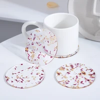 acrylic gold foil rose coaster creative light luxury style tea coffee cup insulation pad photo props decoration trays