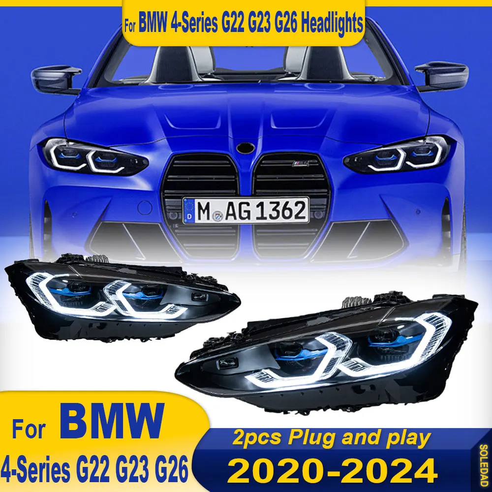 Светодиодные фары для BMW 4 серии G22 G23 G26 2020 2021 2022 2023 2024 динамические указатели