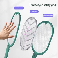 usb rechargeable 2 in 1 electric mosquito swatter mosquito kill 2700v led bug zapper with uv lamp anti fly killer insect racket