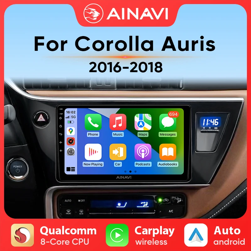 Ainavi Multimedia Player For Toyota Auris Hybrid 2010 2013 2016 2017 2018 Corolla Carplay Android Auto Car Radio stereo 4G Wifi