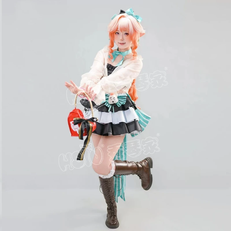 Фото Костюм для косплея Haruka из игры Arknights, женский, тематический наряд «Весеннее путешествие», для Хэллоуина, вечеринок, ролевых игр №5
