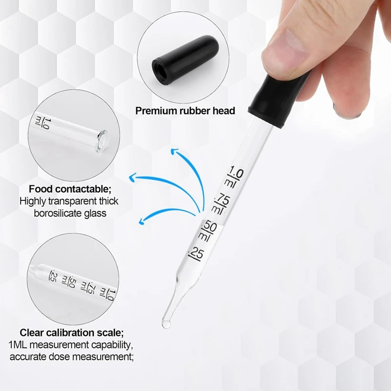 Пипетка-капельница 1 мл 4 шт. с мерками изогнутый и прямой наконечник