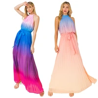 2022 internet celebrity famous dress color gradient belted ruched summer sweet maxi dress bodycon dress strawberry dress