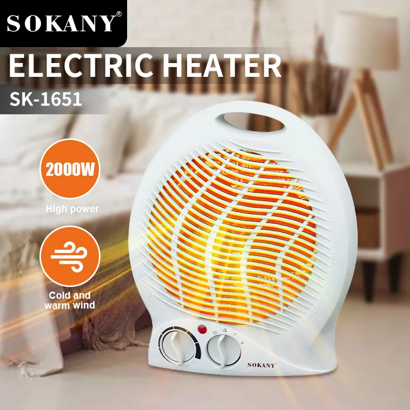 

2000W Portable Electric Space Heater Adjustable Thermostat Fan Heater For Home Office Bedroom Floor Table Desktop Heater