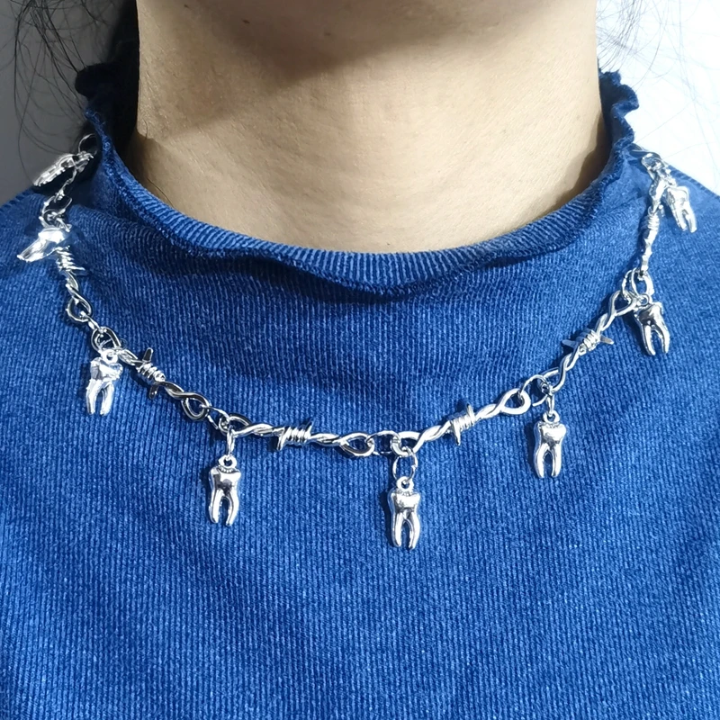 

Necklace Ladies Hip Hop Gothic Punk Style Barbed Wire Small Thorns Chain Gift 2022 New High Quality Jewelry Personality Jewelry
