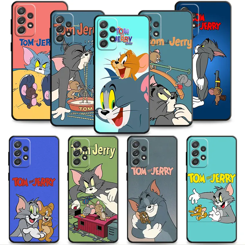 

For Samsung A53 A12 A13 5G A21s A52 A32 4G A51 A41 A23 A73 A72 A11 A22 A31 A33 A71 A52s Tom And Jerry Cover Capa