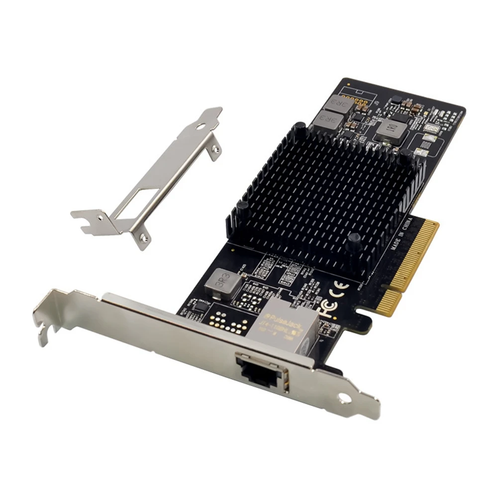 

PCI-E X8 X550 10G Single Port RJ45 10GbE X550-T1 RJ45X1 PCI X8 10GbE Network Card with Heat Sink+Short