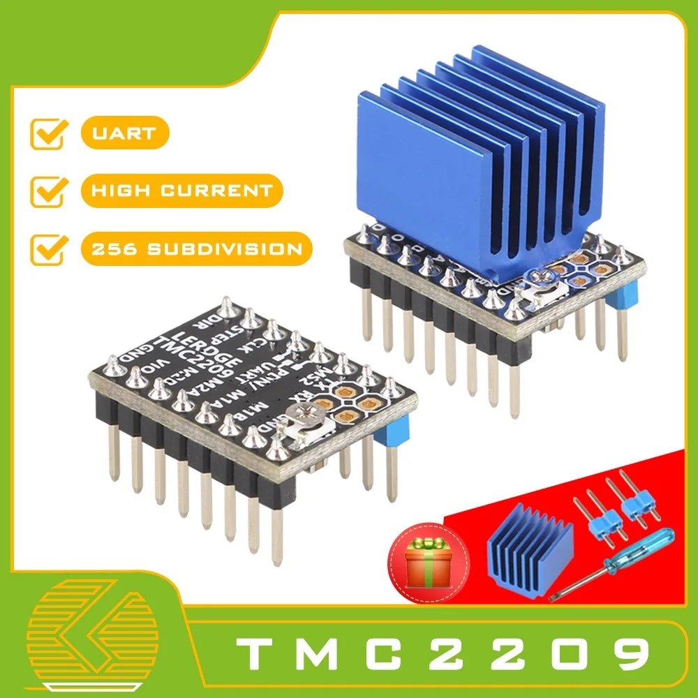 

Драйвер шагового двигателя TMC2209 UART VS TMC 2208 A4988 lv8729, детали для 3D-принтера Stepstick 2.0A, сверхтихий Ender3