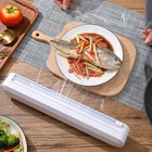 Контейнер для резки пленки, кухонный дозатор для обертывания пищи, резак из алюминиевой фольги, раздвижной нож, кухонные аксессуары для хранения, пленочная резка