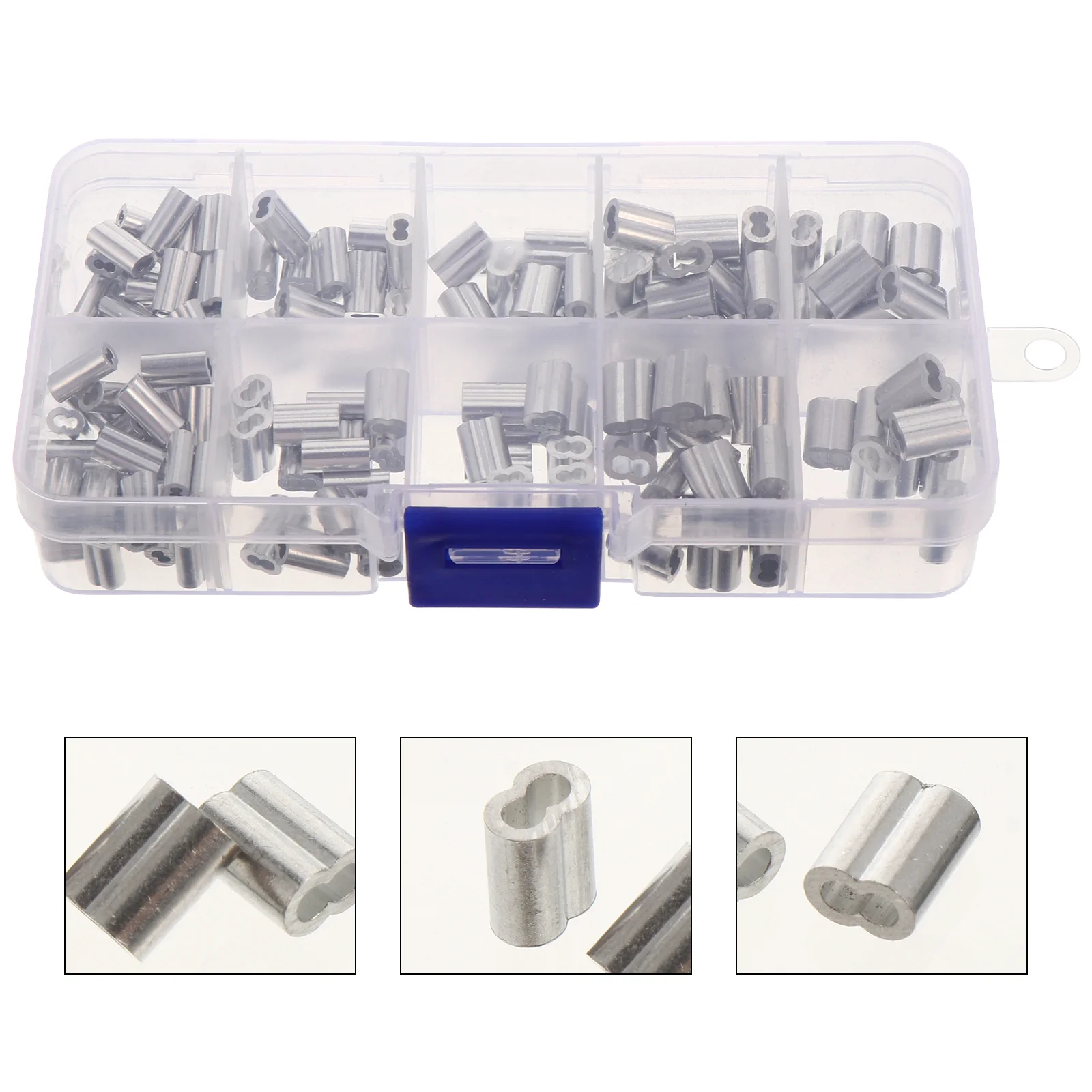 

150 Pcs Fishing Wire 8-shaped Aluminum Sleeve Crimping Loop Sleeves Kit Hardwares Line Connector Accessories