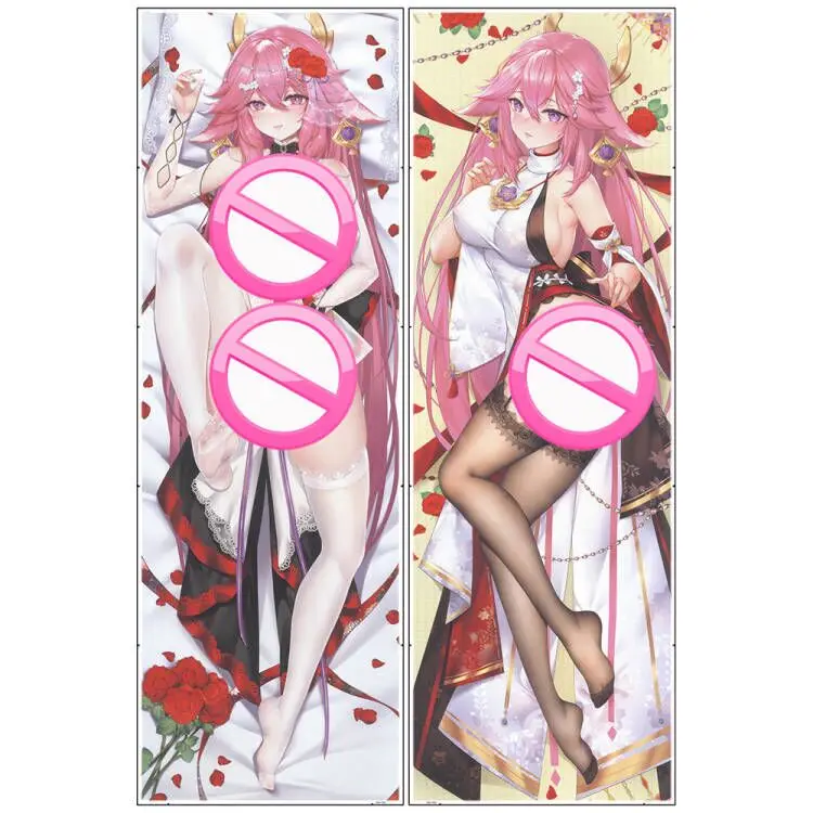 Чехол для подушки Genshin Impact Yae Miko Dakimakura Sexy Guuji обнимающее тело аниме наволочка по