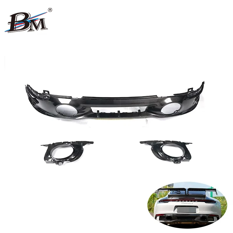 Внешние аксессуары 911 992 OEM задний диффузор из сухого углеродного волокна в