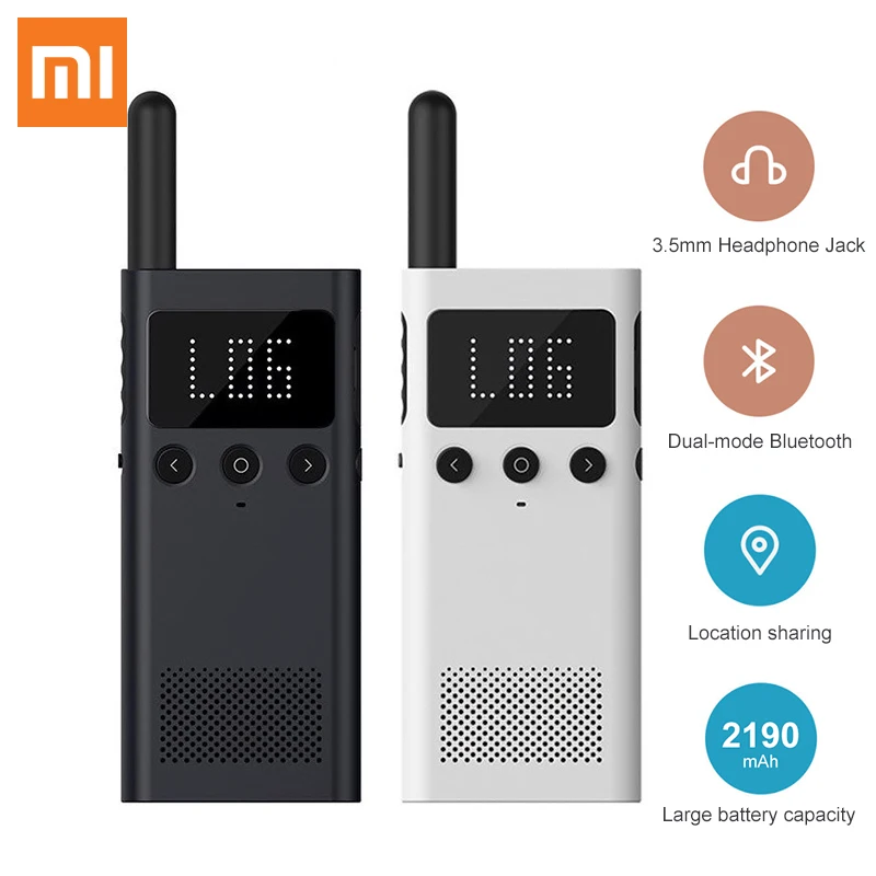 Original Xiaomi Mijia Smart Walkie Talkie 1S with FM Radio Speaker Smart Phone APP Control Location Share Fast Team Talk Outdoor