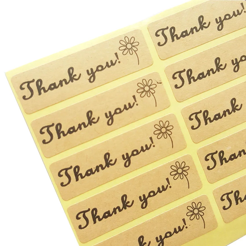 1000 Pcs/lot &quotThank You&quot Flower Sticker For handmade products baking sealing sticker lable Wholesale | Дом и сад