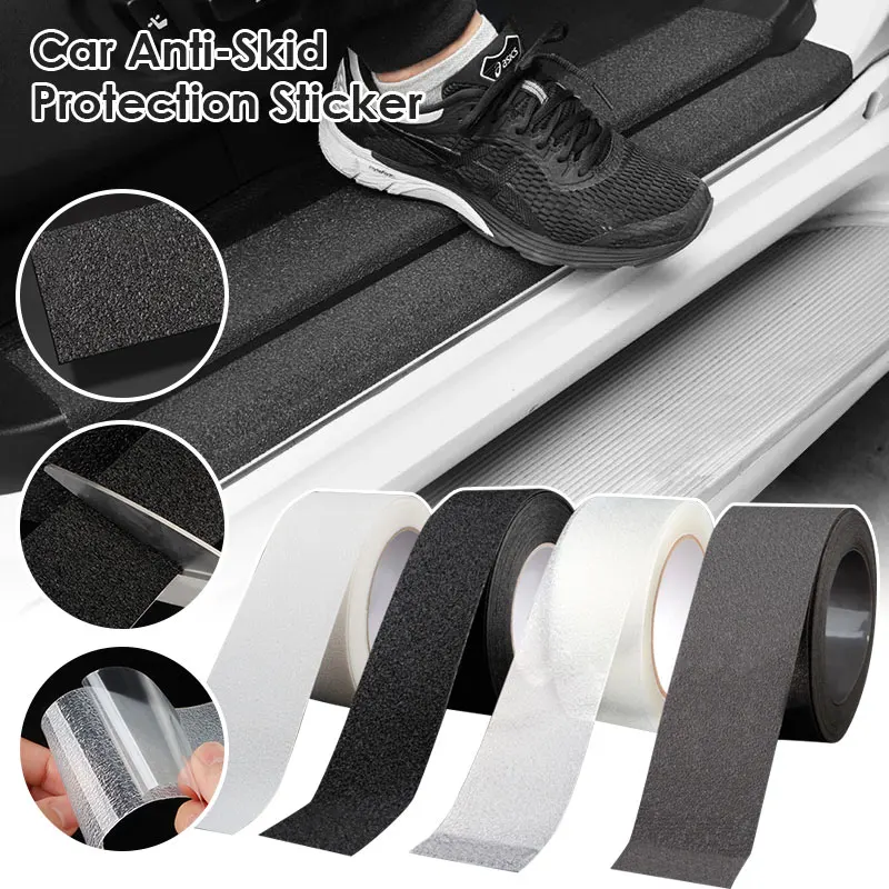 

5m Car Door Sill Protector Door Sill Scuff Plate Carbon Fiber Stickers Cover Door Anti Scratch For Cars SUV With Small Scraper